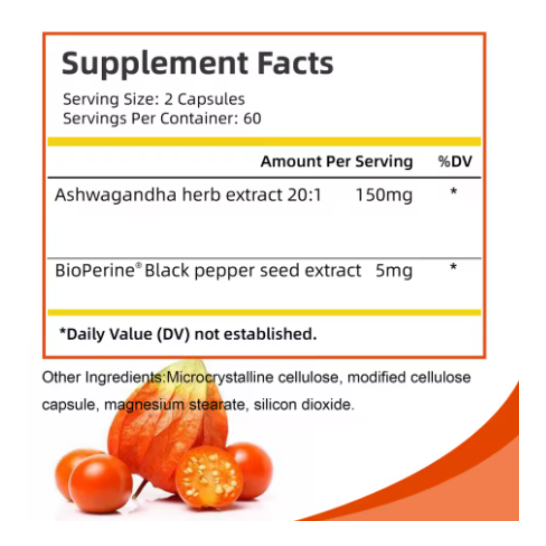 Ashwagandha Bottle With 120 Capsules